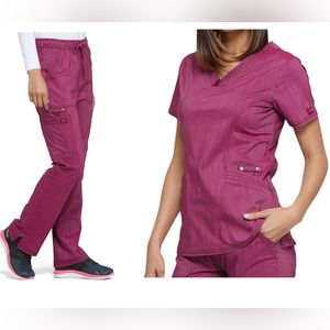 Dickies Advice 2 tone scrub set Large sangria Twist